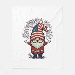 Patriotisk Tomte Fyrverkeri Vintage Vektor Design_ Fleecefilt
