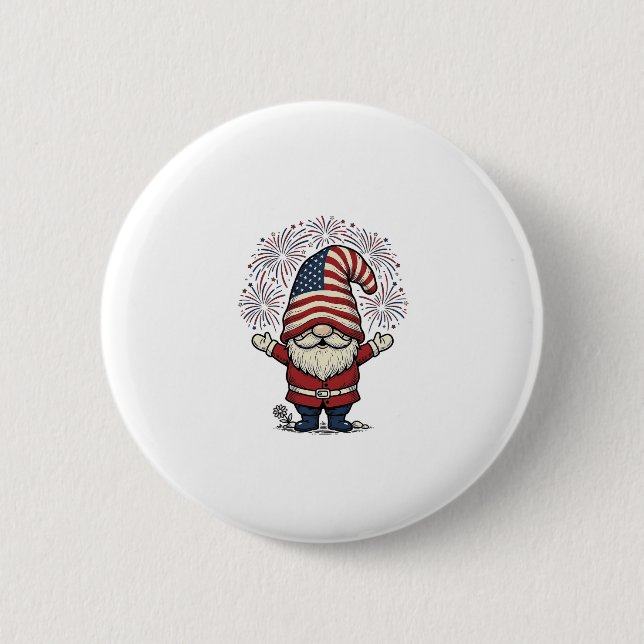 Patriotisk Tomte Fyrverkeri Vintage Vektor Design_ Knapp (Framsida)