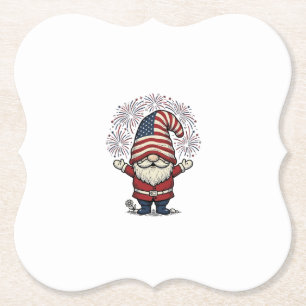 Patriotisk Tomte Fyrverkeri Vintage Vektor Design_ Underlägg Papper