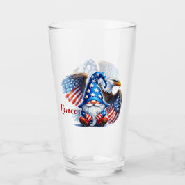 Patriotisk Tomte och Örn Americana Firande Glaskopp