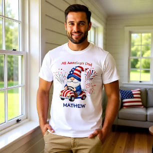 Patriotisk Tomte Pappa 4:e Juli T Shirt