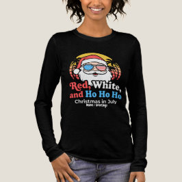 Patriotisk Tomte Röd, Vit & Ho Jul i Juli T Shirt
