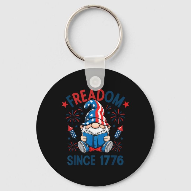 Patriotisk Tomteelds Freadom 1776 Amerikansk Nyckelring (Framsida)
