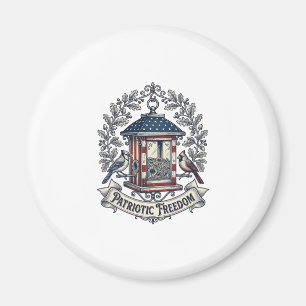 Patriotisk Trädgårds Fågelmatare Vektorgrafik T-sh Magnet