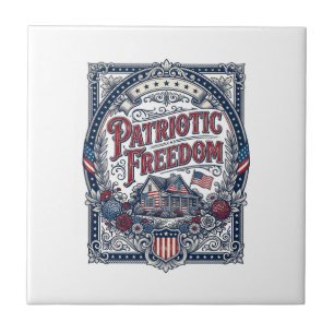 Patriotisk Trädgårds-Vektorgrafik T-Shirt Kakelplatta