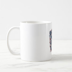 Patriotisk trädgårdsflaggstil Vektor Grafisk T-shi Kaffemugg