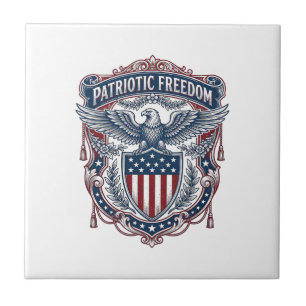 Patriotisk trädgårdsflaggstil Vektorgrafisk Tee_1 Kakelplatta