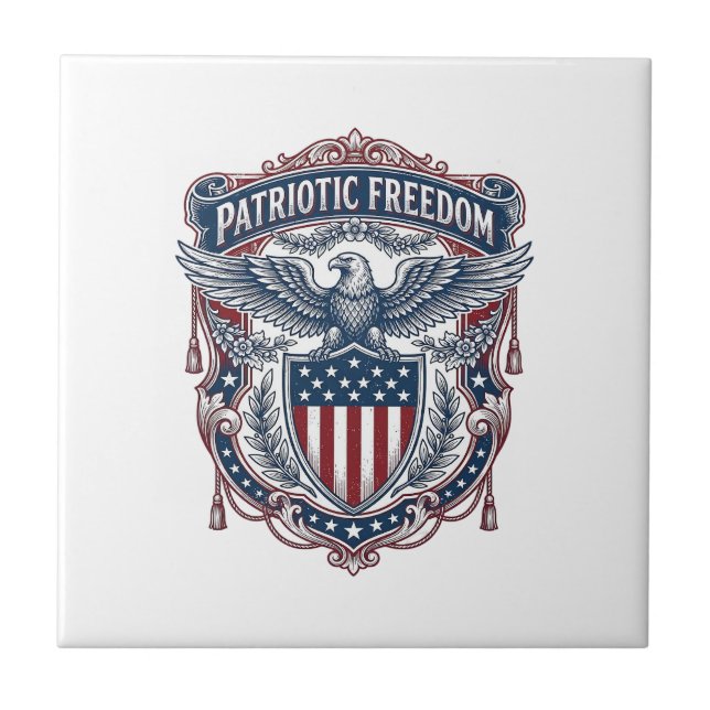 Patriotisk trädgårdsflaggstil Vektorgrafisk Tee_1 Kakelplatta (Framsidan)