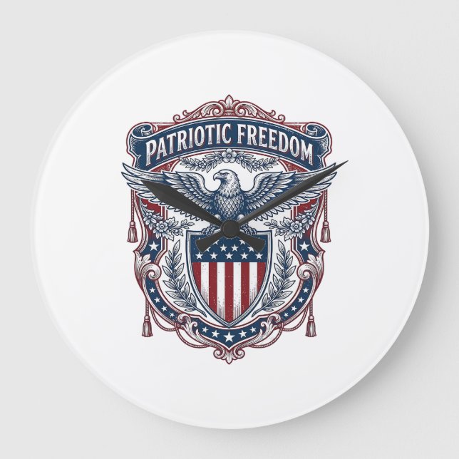 Patriotisk trädgårdsflaggstil Vektorgrafisk Tee_1 Stor Klocka (Framsida)