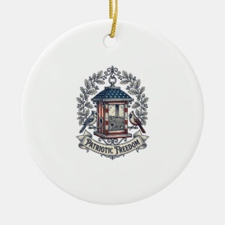 Patriotisk Trädgårdsmatar för Fåglar Vektorgrafik  Julgransprydnad Keramik