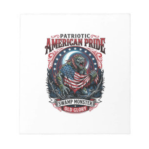 Patriotisk träskmonster Old Glory Skräckmonster P Anteckningsblock