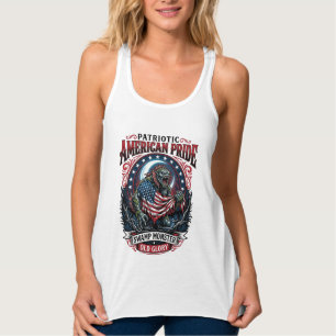 Patriotisk träskmonster Old Glory Skräckmonster P Linne Med Racerback
