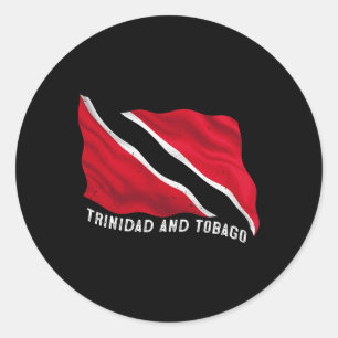 Patriotisk Trinidad och Togo flagga med distresslo Runt Klistermärke