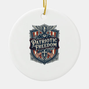 Patriotisk Tro Familj Frihet Vektor Grafisk T-Shir Julgransprydnad Keramik