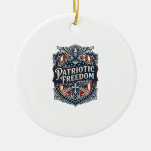 Patriotisk Tro Familj Frihet Vektor Grafisk T-Shir Julgransprydnad Keramik