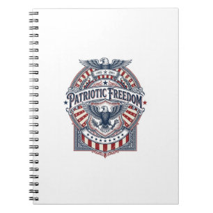 Patriotisk tro framför rädsla USA Vector Graphic T Anteckningsbok