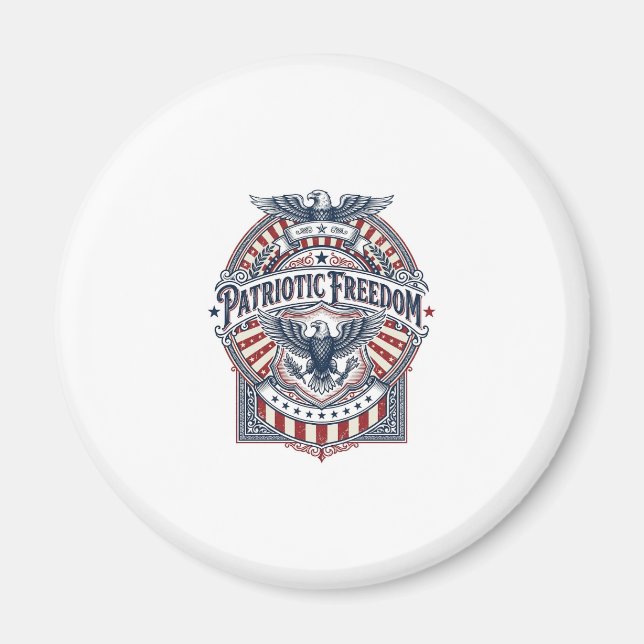 Patriotisk tro framför rädsla USA Vector Graphic T Magnet (Framsidan)