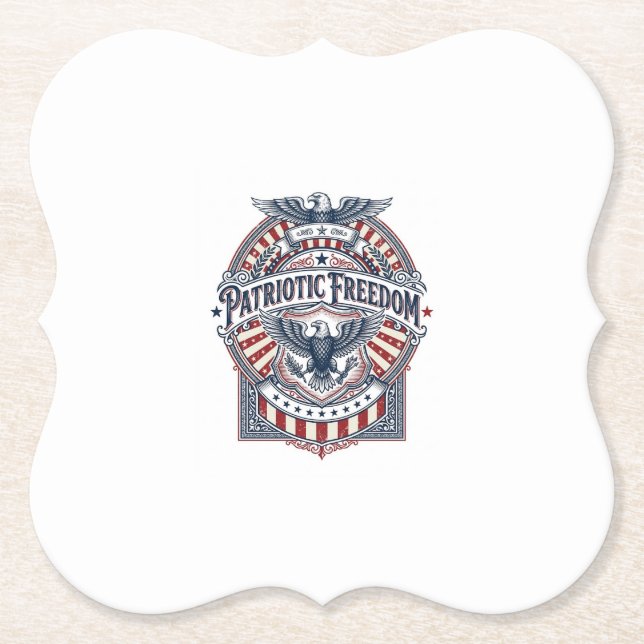 Patriotisk tro framför rädsla USA Vector Graphic T Underlägg Papper (Framsida)