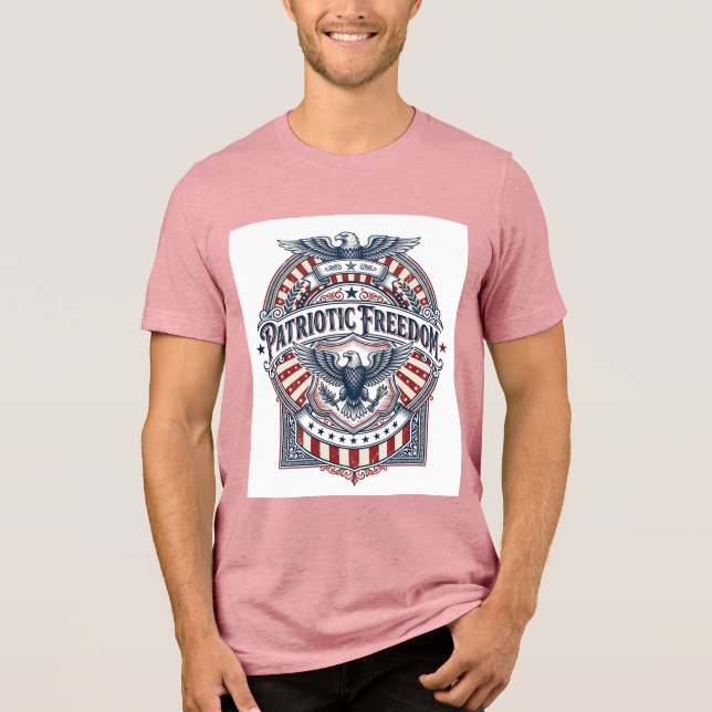 Patriotisk tro över rädsla USA Vector Graphic Tee (Framsida)