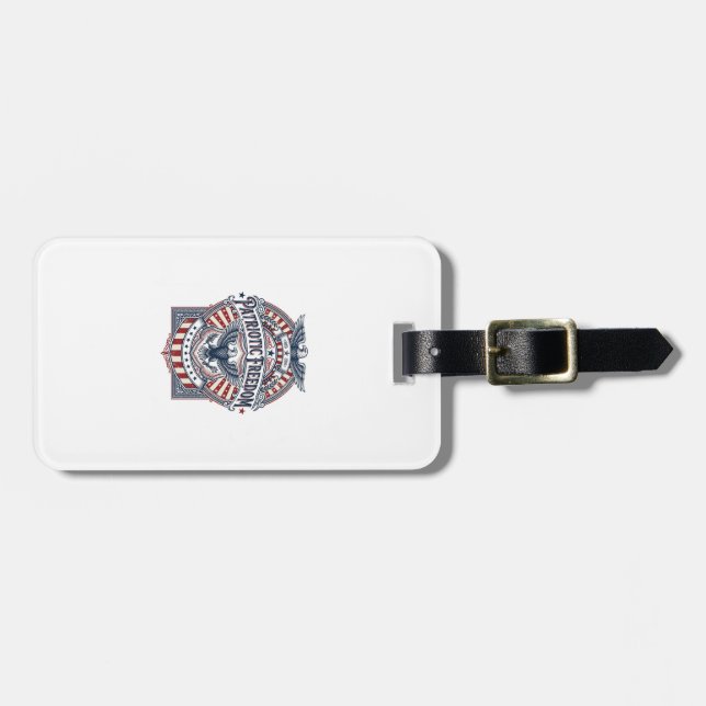 Patriotisk tro över rädsla USA Vector Graphic Tee Bagagebricka (Horisontell Framsida)
