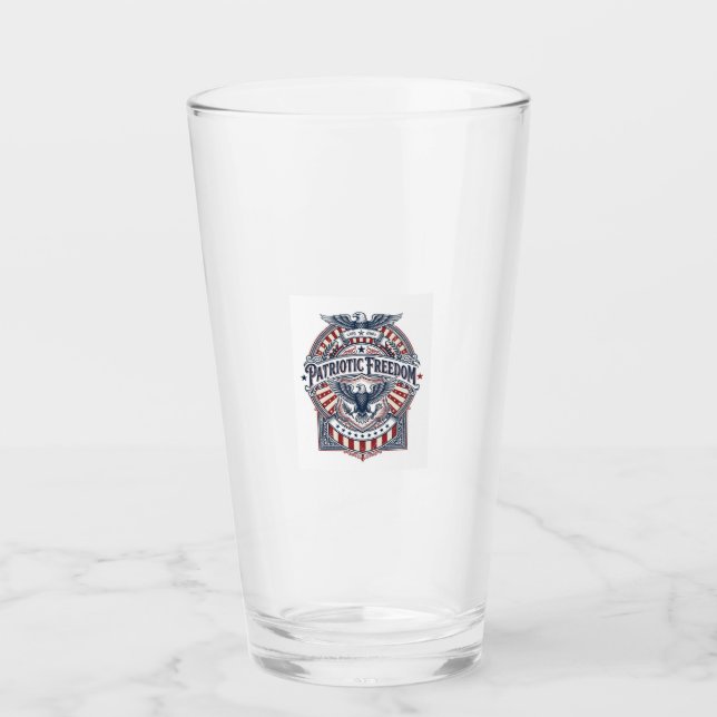 Patriotisk tro över rädsla USA Vector Graphic Tee Glaskopp (Framsida)