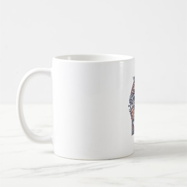 Patriotisk tro över rädsla USA Vector Graphic Tee Kaffemugg (Vänster)