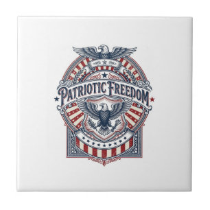 Patriotisk tro över rädsla USA Vector Graphic Tee Kakelplatta