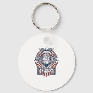 Patriotisk tro över rädsla USA Vector Graphic Tee Nyckelring