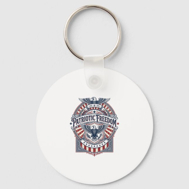 Patriotisk tro över rädsla USA Vector Graphic Tee Nyckelring (Framsida)