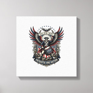 Patriotisk Trummis För Frihetsmusik Rock Metal Pat Canvastryck
