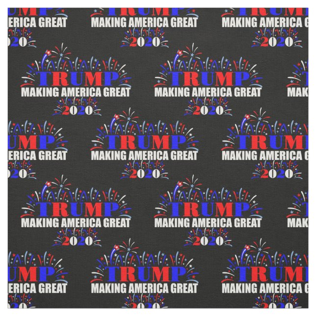 Patriotisk trump 2020 Fireworks Mönster Tyg (Provkarta)