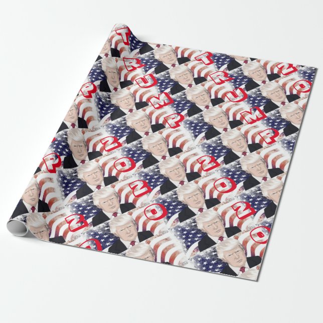 Patriotisk trump 2020 Papprare Presentpapper (Utrullad)