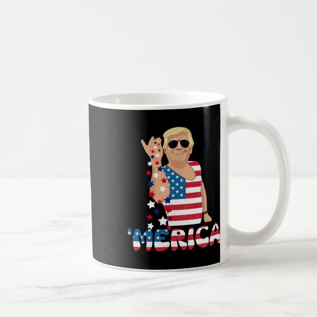 Patriotisk Trump 4:e Juli Amerika Frihet Oberoend Kaffemugg (Höger)