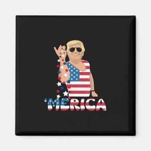 Patriotisk Trump 4:e Juli Amerika Frihet Oberoende Magnet