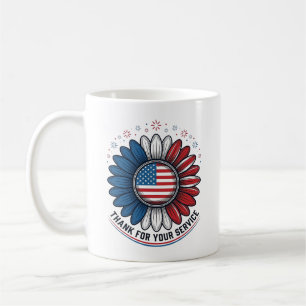 Patriotisk tusenskönaställning Tack för din tjänst Kaffemugg