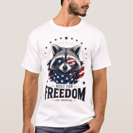 Patriotisk Tvättbjörn Frihetsgrafik T Shirt