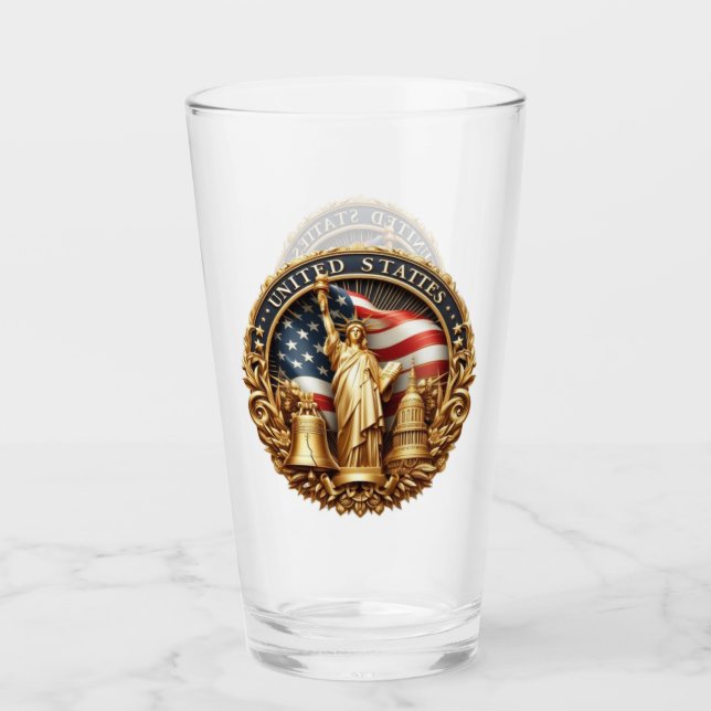 Patriotisk typ av dricksglas glaskopp (Framsida)