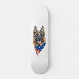 Patriotisk tysk schäferhund old school skateboard bräda 21,6 cm