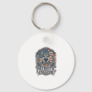 Patriotisk tysk schäfervektor Grafik T-shirt_1 Nyckelring