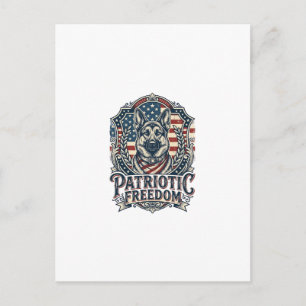 Patriotisk tysk schäfervektor Grafik T-shirt_1 Vykort