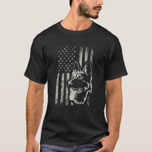 Patriotisk tysk shepherd AMERICAN FLAGGA Hund äls T Shirt