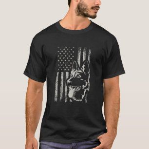 Patriotisk tysk shepherd AMERICAN FLAGGA Hund älsk T Shirt