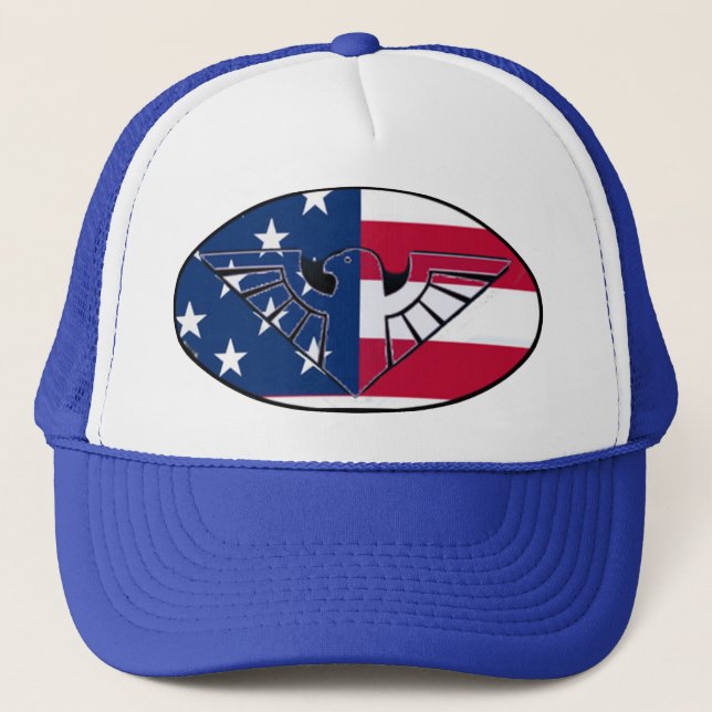 Patriotisk U S A  rustik örn och flagga - Keps (Framsida)