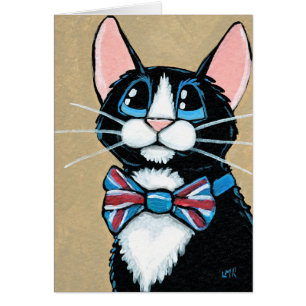 Patriotisk UK-smokingkatt som ha på sig Hälsningskort