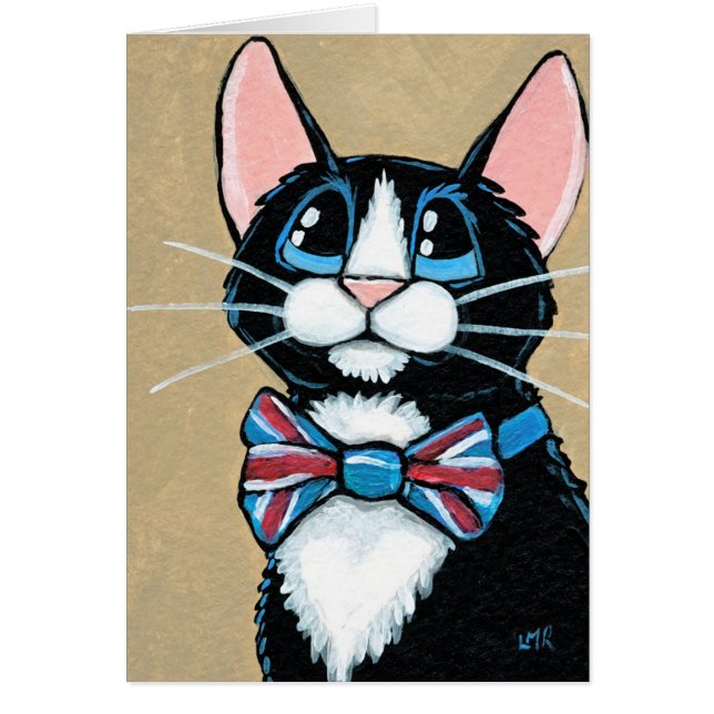 Patriotisk UK-smokingkatt som ha på sig Hälsningskort (Framsidan)