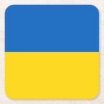 Patriotisk ukrainsk flagga underlägg papper kvadrat<br><div class="desc">Patriotisk flagga av Ukraina.</div>
