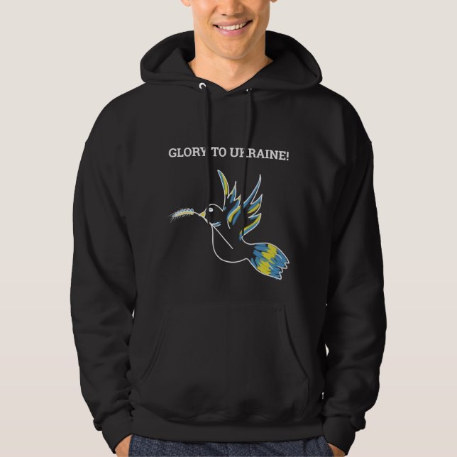 Patriotisk ukrainsk gult blue dove-vete hoodie (Framsida)