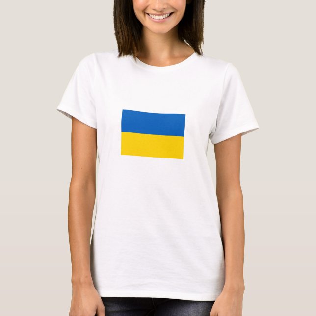 Patriotisk Ukrainskt Flagg T-Shirt (Framsida)
