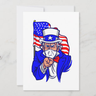 patriotisk Uncle Sam ansiktsmask usa Inbjudningar