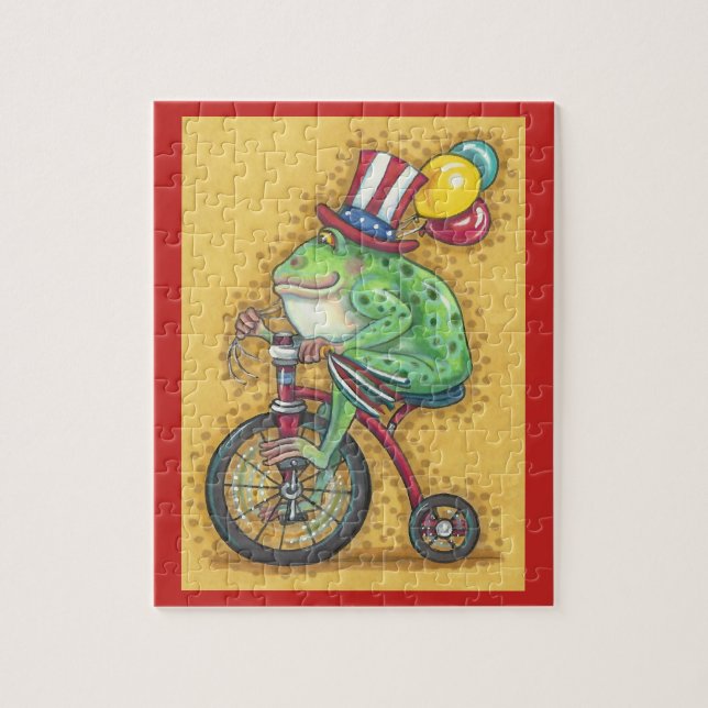 PATRIOTISK UNCLE SAM BULLFROG, BICYCLE PUZZZLE PUSSEL (Vertikal)